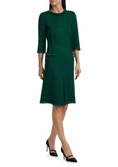 Teri Jon Tweed Stretch Boucle Cocktail Dress