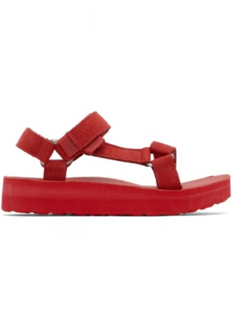 Teva Red Midform Universal Leather Sandals