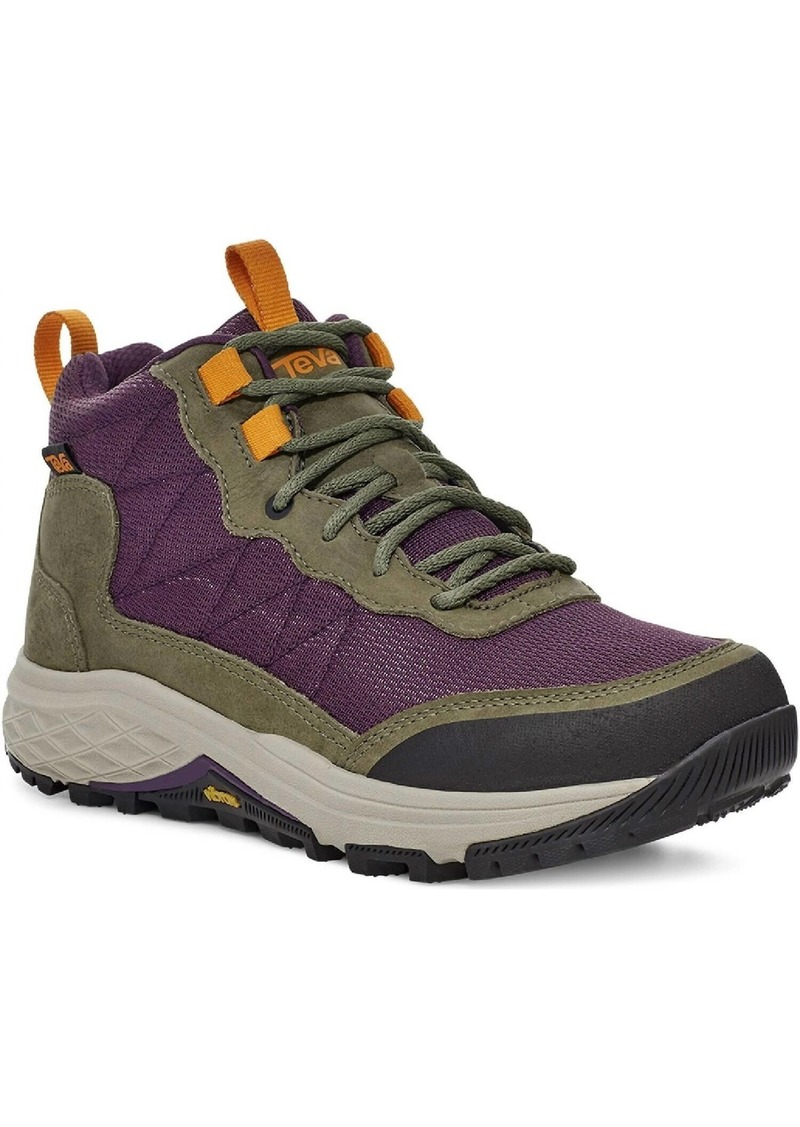 Teva Women's Ridgeview Mid Waterproof Hiking Boots In Olive Branch/purple Pennant