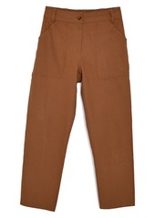 Thakoon Straight Leg Cotton Trousers in Dark Camel at Nordstrom