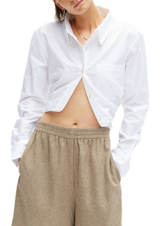 Thakoon Crop Oxford Shirt in White at Nordstrom