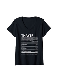 Womens Thayer - Nutritional And Undeniable Factors Thayer Name V-Neck T-Shirt