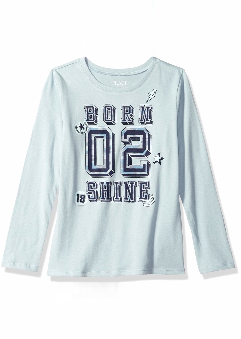 The Childrens Place Girls Big Long Sleeve Graphic T-Shirt