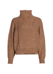 The Great Cable Henley Quarter-Zip Sweater