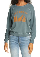 THE GREAT. Coyote Graphic Shrunken Sweatshirt