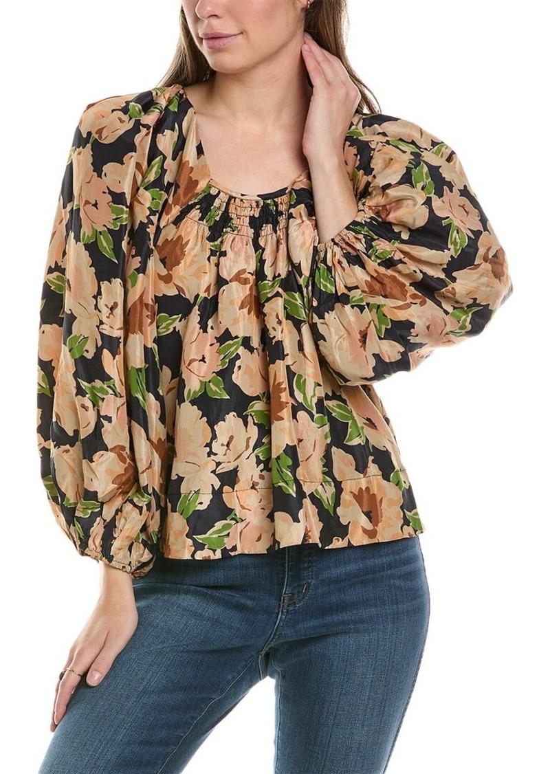 THE GREAT The Magpie Silk Top