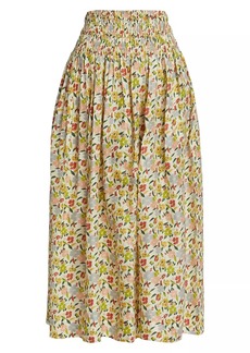 The Great The Viola Silk Floral Maxi Skirt