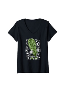 The Great Womens Tropical Plants Cartoon Character Anthurium Veitchii V-Neck T-Shirt