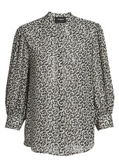 The Kooples Abstract Print Silk Blend Blouse