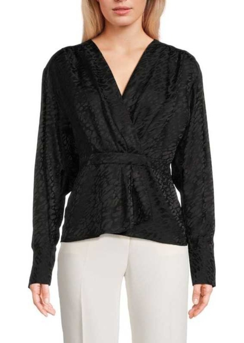 The Kooples Belted Silk Blend Top