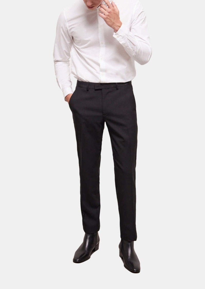 The Kooples Black Satin Suit Pants