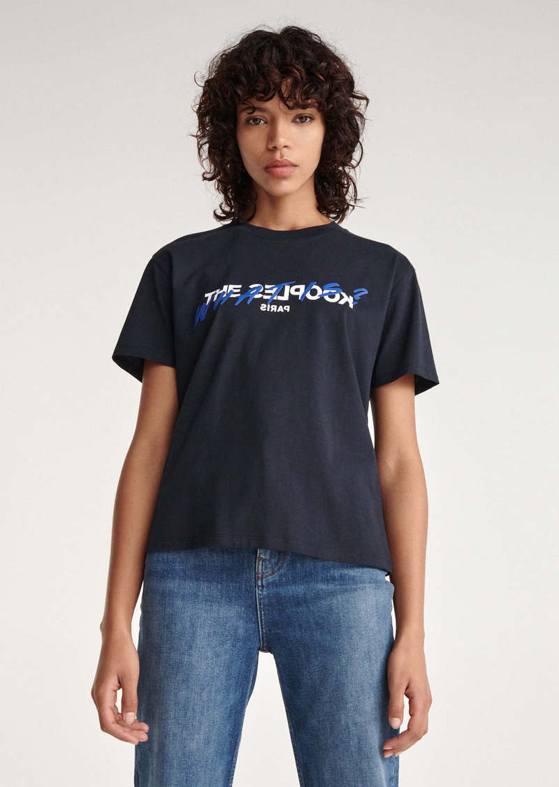 The Kooples Cotton T-shirt With What Is Print