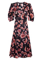 The Kooples Floral Puff-Sleeve Dress