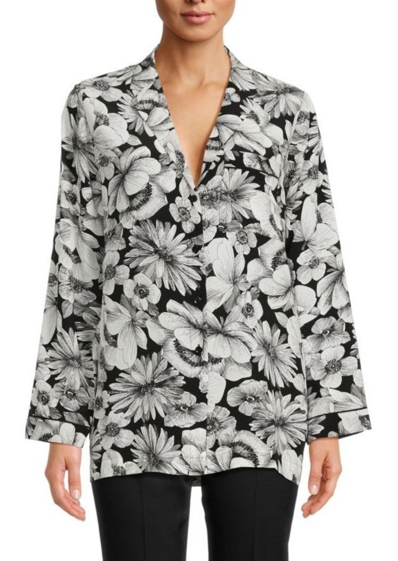 The Kooples Floral Silk Shirt