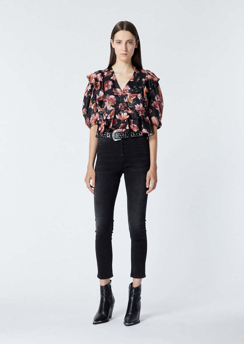 The Kooples Frilly Top With Print