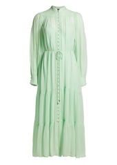 The Kooples Long-Sleeve Semi-Sheer Tiered Maxi Dress
