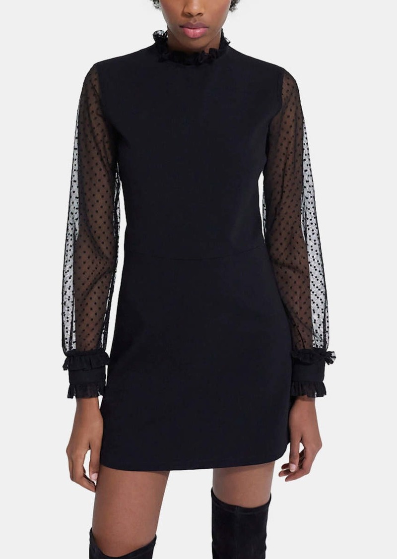 The Kooples Long-sleeved Short Dress With High Neck