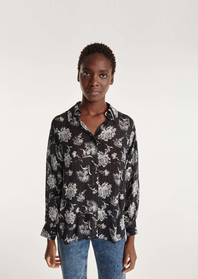 The Kooples Oversized Shirt With Jacquard Print