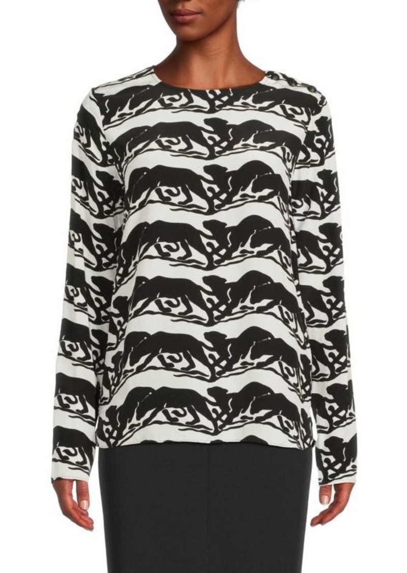 The Kooples Panther Print Top