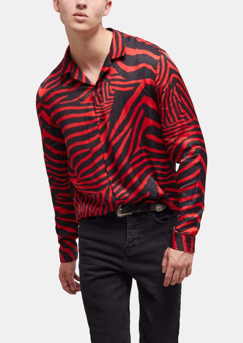 The Kooples Red Printed Shirt With Hawaiian Collar