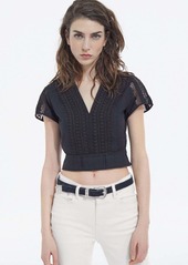 The Kooples Short-sleeve Cotton Fitted Top