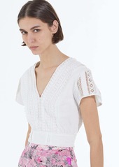 The Kooples Short-sleeve Cotton Fitted Top