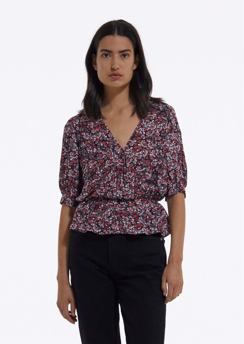 The Kooples Short Sleeved Printed Wrap Top