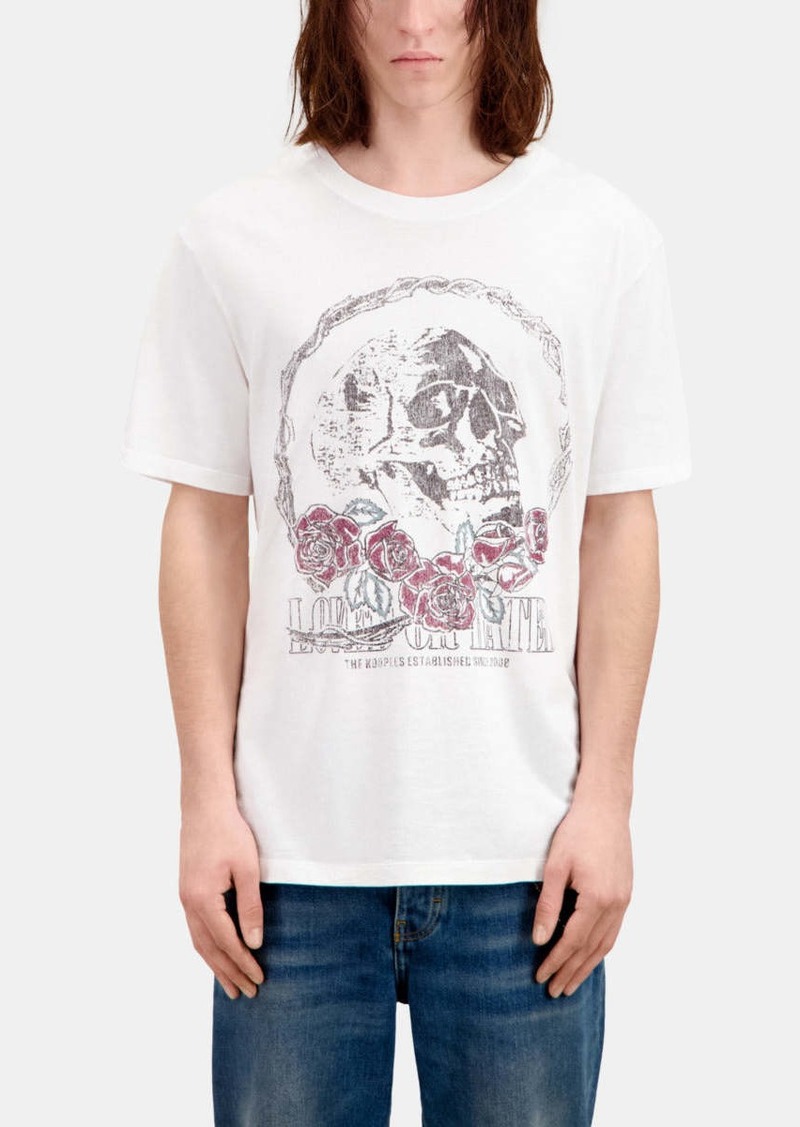 The Kooples T-shirt With Vintage Skull Serigraphy