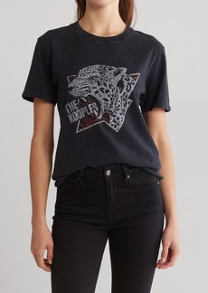 The Kooples Cheetah Jersey Graphic T-Shirt in Black Washed at Nordstrom Rack