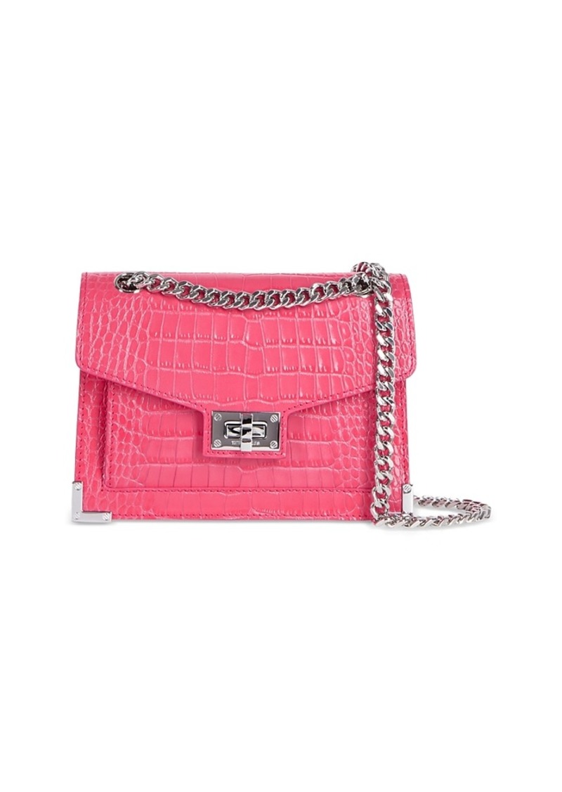 The Kooples Emily Croc Effect Iridescent Chain Bag