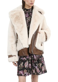 The Kooples Faux Fur Aviator Jacket