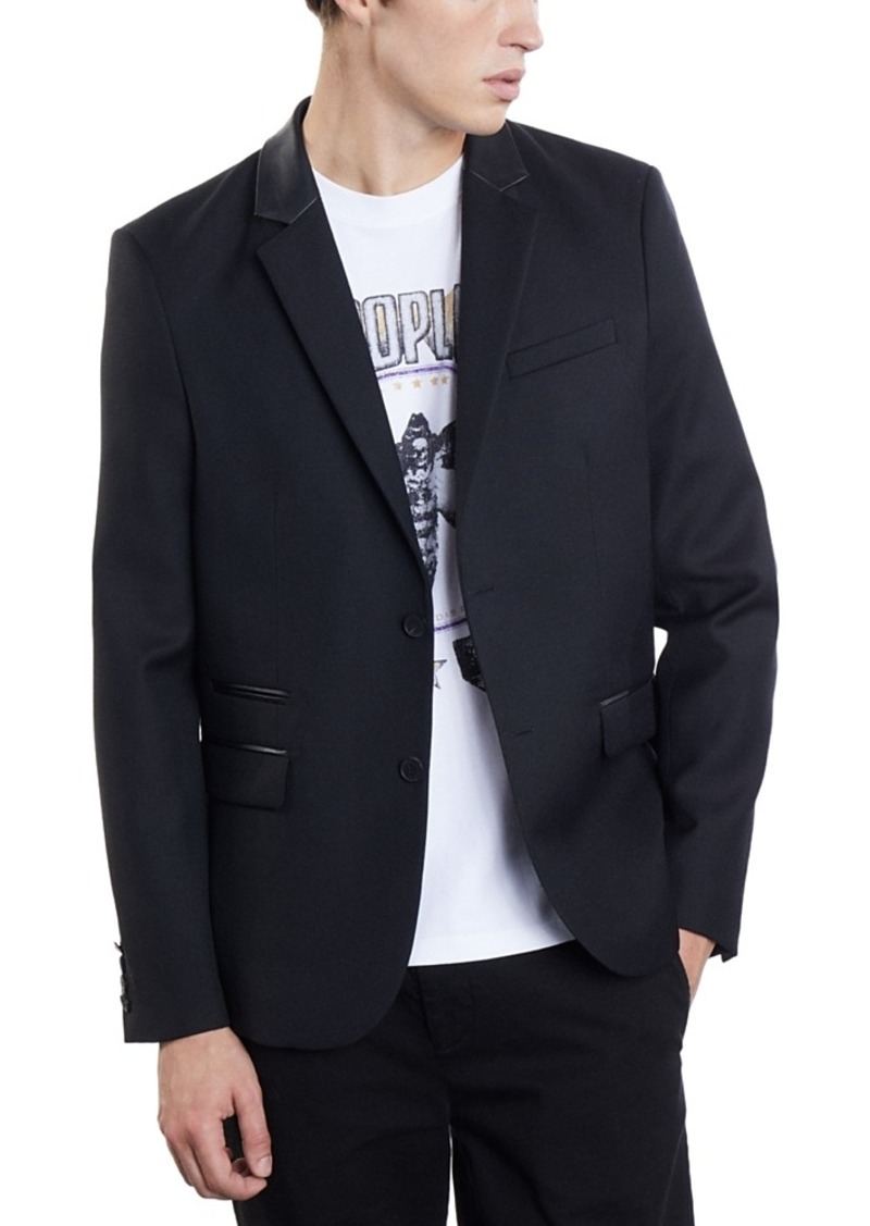 The Kooples Heavy Canvas Notch Lapel Jacket