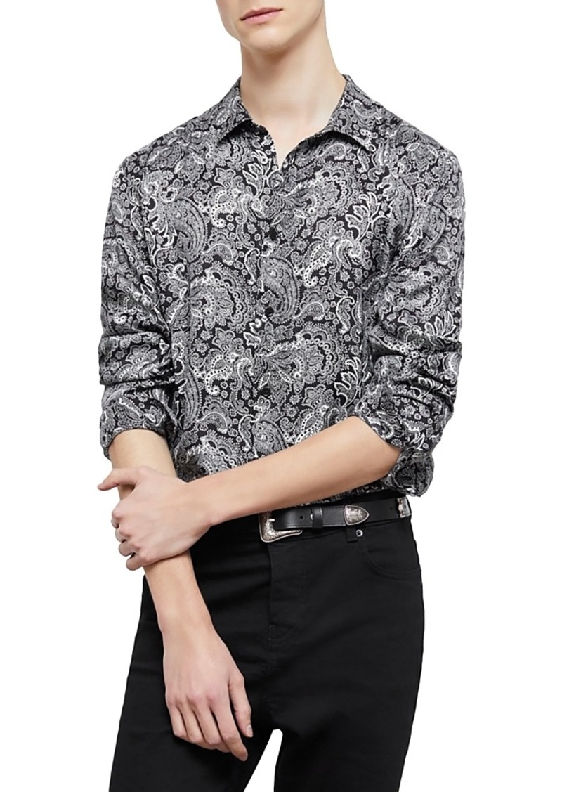 The Kooples Lace Paisley Print Button Down Shirt