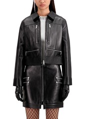 The Kooples Leather Zip Pocket Jacket