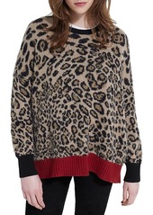 The Kooples Leopard Jacquard Crewneck Sweater