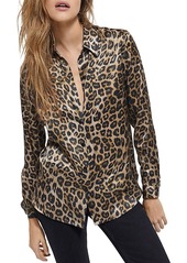 The Kooples Leopard Print Silk Shirt