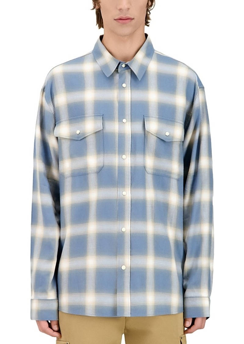 The Kooples Manches Printed Long Sleeve Button Front Shirt