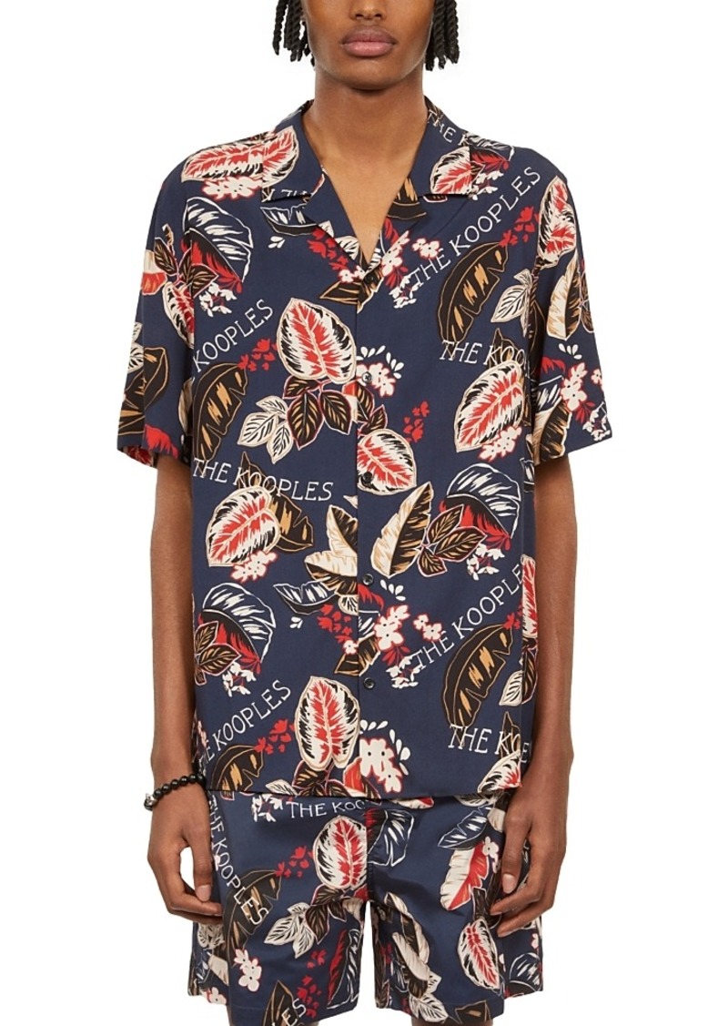 The Kooples Manches Printed Short Sleeve Camp Shirt