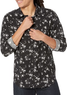 The Kooples Men's Black and White Floral Printed Button-Down Shirt