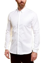 The Kooples Men's Men's Cotton Twill Shirt with a Concealed Button Placket Shirt  XS