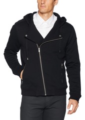 The Kooples Men's Men's Soft Fleece Biker Sweatshirt with Asymmetrical Zipper  XL