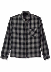 The Kooples Men's Men's Zip Up Collared Shirt in a Check Print  Extra Large