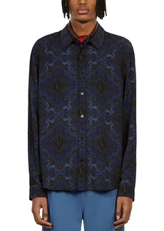 The Kooples Printed Button Front Long Sleeve Shirt