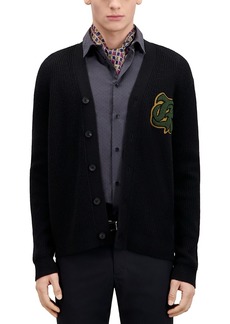 The Kooples Ribbed Cardigan Patch Sweater