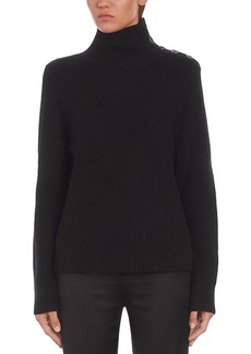 The Kooples Ribbed Knit Wool Funnel Neck Sweater