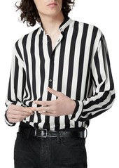 The Kooples Striped Band Collar Shirt