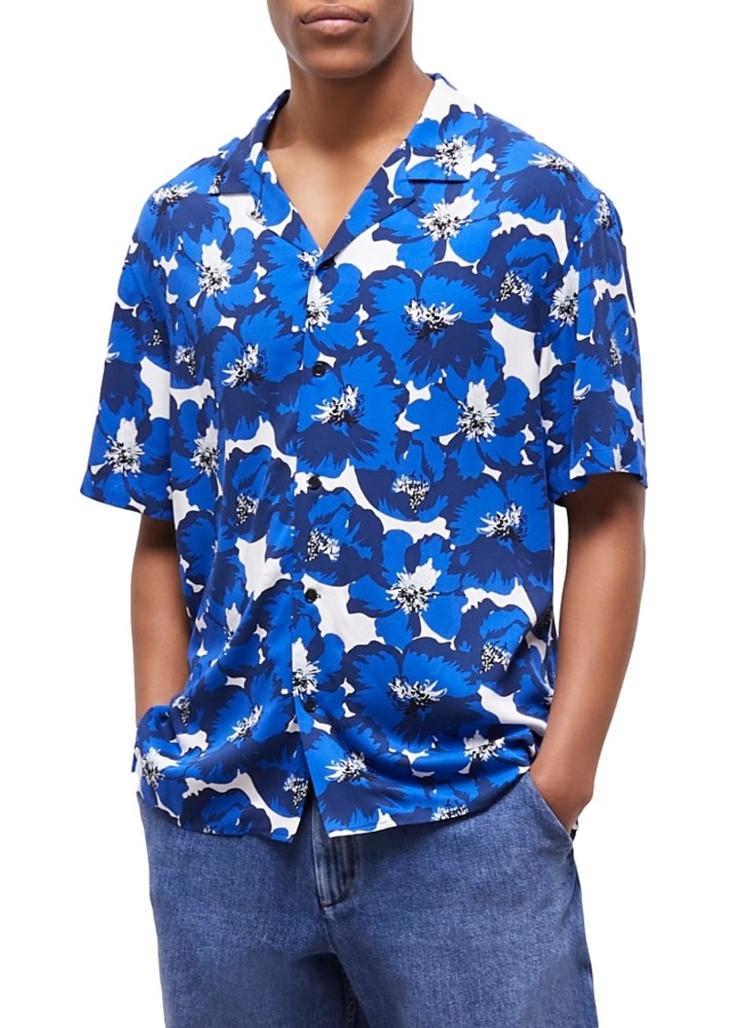 The Kooples Summer Party Floral Print Short Sleeve Camp Shirt