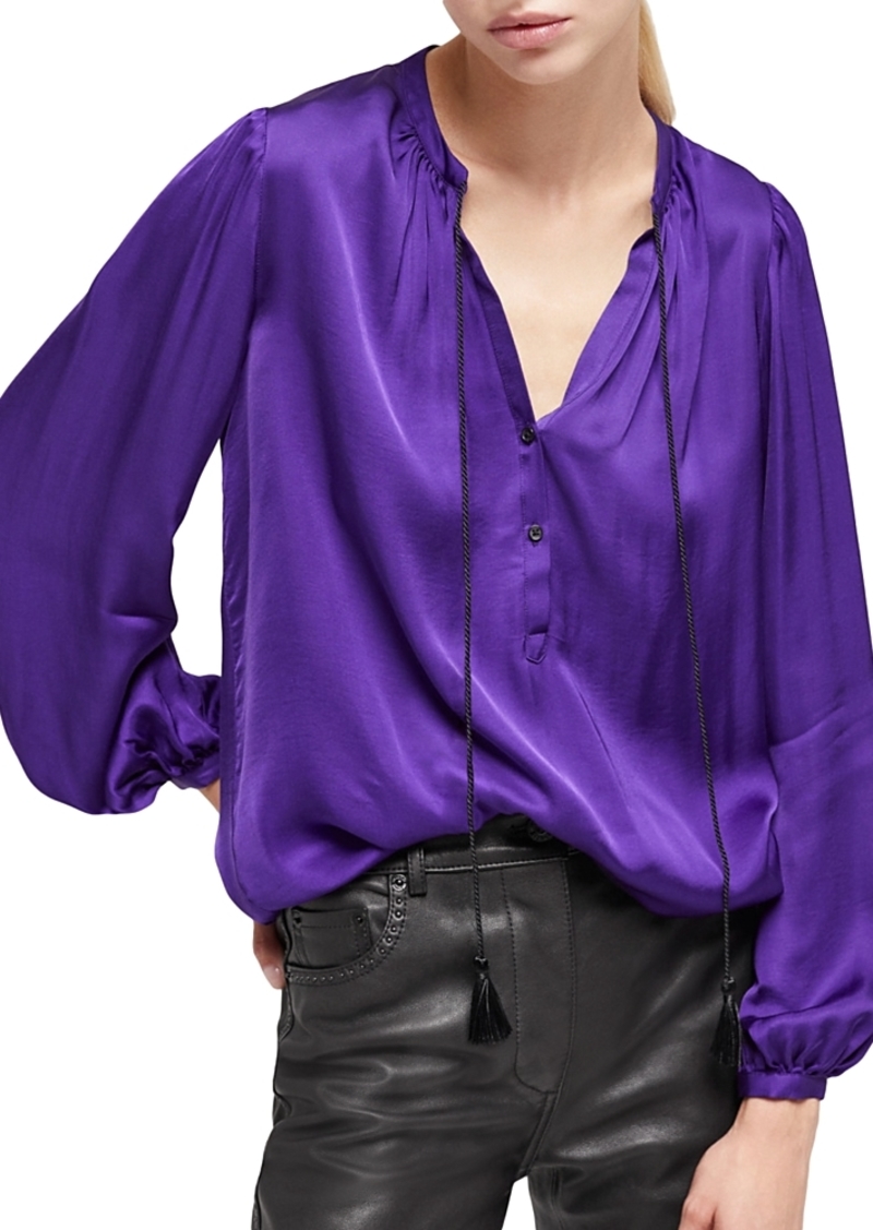 The Kooples Tassel Tie Balloon Sleeve Shirt