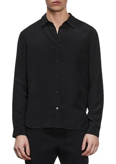 The Kooples Washed Silk Button Front Shirt
