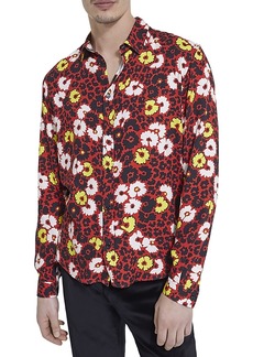 The Kooples Wild Blossom Slim Fit Button Front Long Sleeve Shirt